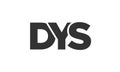 DYS logo design template with strong and modern bold text. Initial based vector logotype featuring simple and minimal typography. Royalty Free Stock Photo