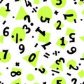 Dyscalculia concept. Math disability seamless pattern. Number dyslexia concept