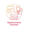 Dysfunctional turnover red gradient concept icon Royalty Free Stock Photo