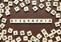 Dysgraphia letters brown background