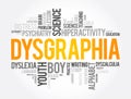 Dysgraphia word cloud collage, education concept