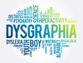 Dysgraphia word cloud collage, education concept background Royalty Free Stock Photo