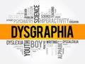 Dysgraphia word cloud collage, education concept background