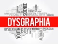 Dysgraphia word cloud collage, education concept background Royalty Free Stock Photo
