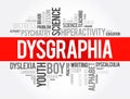 Dysgraphia word cloud collage, education concept background