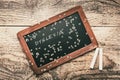 Dyslexia concept, help children with reading - old school blackboard with chalk