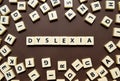 Dyslexic letters brown background