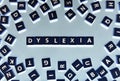 Dyslexic letters brown background