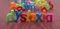 Dyslexia text with defocus of letters in background. Royalty Free Stock Photo