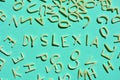 Dyslexia, word and alphabet letters