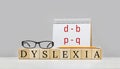 Dyslexia word blocks with notebook page