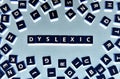 Dyslexic letters brown background