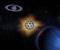 Dyson sphere is harvesting solar energy from the sun in th galaxy