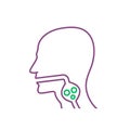 Dysphagia linear icon. Aphagia line pictogram. Difficulty in swallowing symbol.