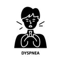 dyspnea icon, black vector sign with editable strokes, concept illustration