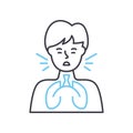 dyspnea line icon, outline symbol, vector illustration, concept sign