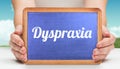 Dyspraxia against field and sky Royalty Free Stock Photo