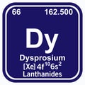 Dysprosium Periodic Table of the Elements Vector illustration eps 10 Royalty Free Stock Photo