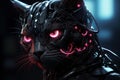 Dystopian Cyberpunk cat. Generate Ai