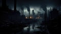 dystopian dark industrial background