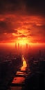 Dystopian Realism Capturing The Symbolism Of A City Sunrise