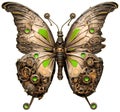 Dystopian Steampunk Butterfly Isolated â AI Generated 3D Illustration