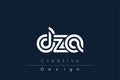 DZA Creative Unique Modern Letter Logo Design Royalty Free Stock Photo