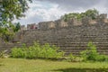 Dzibilchaltun, Yucatan, Mexico: Two women meditating on Structure 44