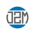 DZM letter logo design on white background. DZM creative initials circle logo concept.