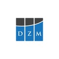 DZM letter logo design on WHITE background. DZM creative initials letter logo concept. DZM letter design