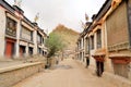 Dzong Fort and the town of Gyantse in Tibet. Royalty Free Stock Photo