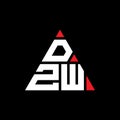 DZW triangle letter logo design with triangle shape. DZW triangle logo design monogram. DZW triangle vector logo template with red Royalty Free Stock Photo