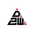 DZW triangle letter logo design with triangle shape. DZW triangle logo design monogram. DZW triangle vector logo template with red Royalty Free Stock Photo