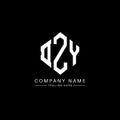 DZY letter logo design with polygon shape. DZY polygon and cube shape logo design. DZY hexagon vector logo template white and Royalty Free Stock Photo