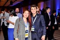 DÃÂ©bora Mota with councilor Nikolas Ferreira at CPAC Brazil