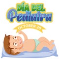 DÃÂ­a del Pediatra text with cartoon character Royalty Free Stock Photo