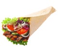 DÃÂ¶ner with fresh salad and meat