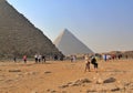 Pyramids, one of seven wenders and people, cairo, Egypt. Royalty Free Stock Photo