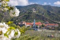 DÃÂ¼rnstein village during spring time in Wachau, Austria Royalty Free Stock Photo