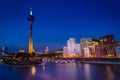 Dusseldorf, Germany - Blue Hour Evening View in Dusseldorf