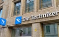 View on office facade with logo lettering of Die Techniker Krankenkasse