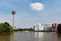 DÃÂ¼sseldorf media port with Gehry buildings and television tower