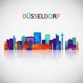 DÃÂ¼sseldorf skyline silhouette in colorful geometric style. Royalty Free Stock Photo