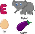 E alphabet cartoon