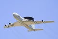 E3 Awacs plane flying above air force base