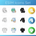 E banking service icons set