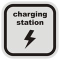 Electric charging station, black and gray frame, eps.