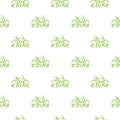 E bike logo design seamless pattern isolated on white background Royalty Free Stock Photo