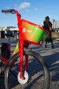 E-bike, parked on the Southbank, London. Royalty Free Stock Photo