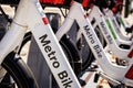 E-Bikes parked diagonally in Culver City